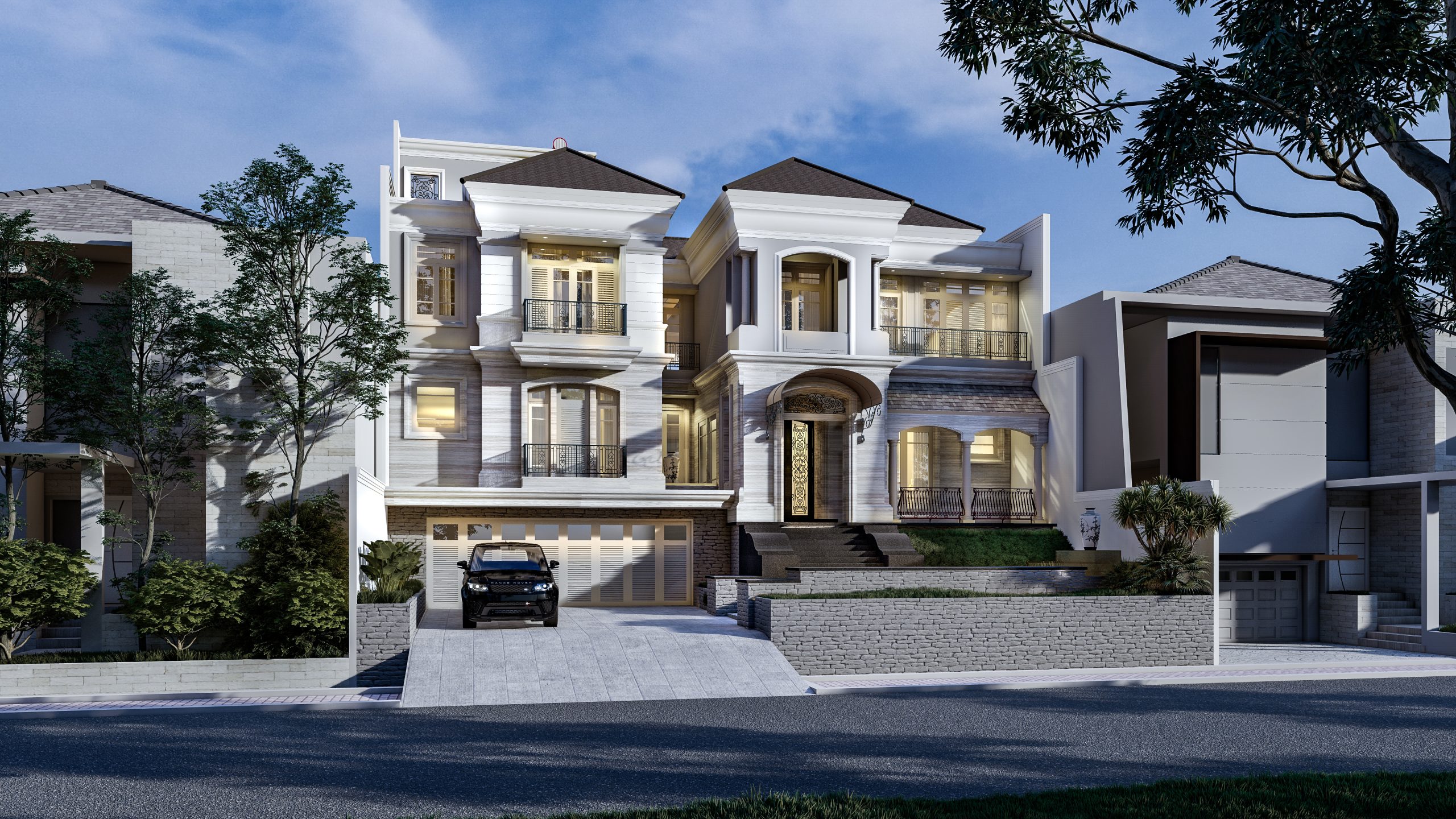 Desain Rumah Mewah Intercon Jakarta Barat oleh Mata Air Persada
