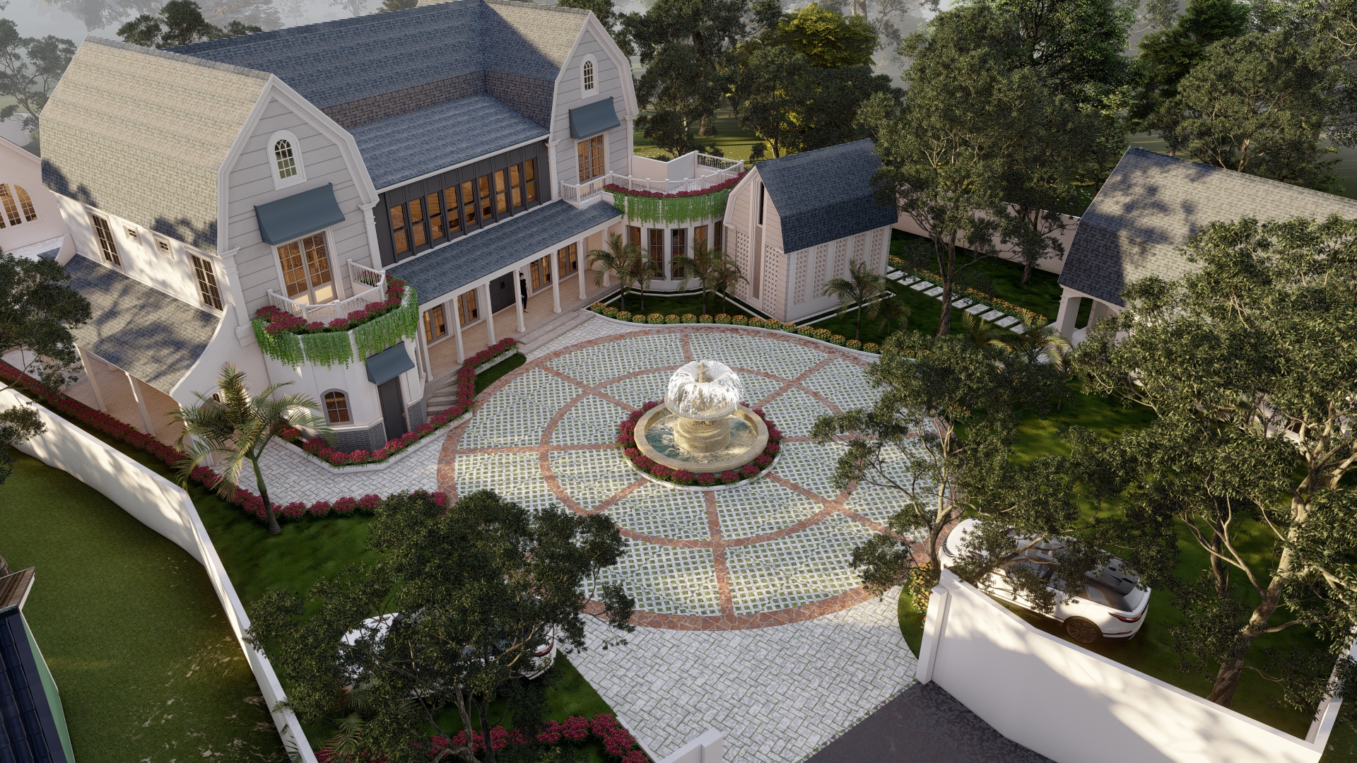 Villa Mewah dengan Desain American Style di Puncak Bogor oleh Mata Air Persada